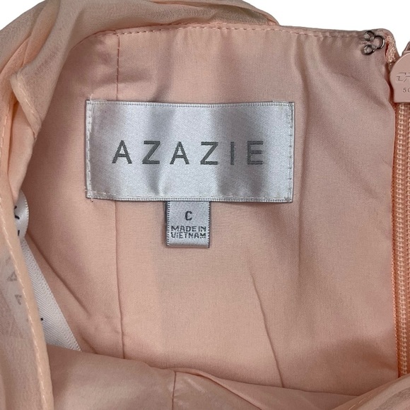 Azazie Sarah Halter Dress in Pearl Pink Size 10 - Picture 15 of 16